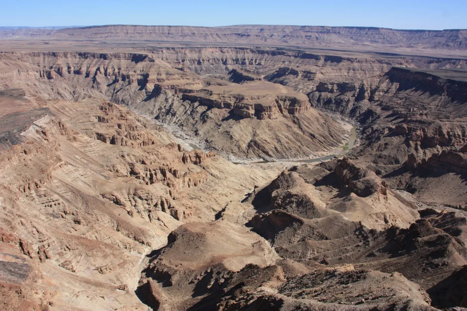 The dramatic Fish River Canyon landscape carved through southern Namibia.